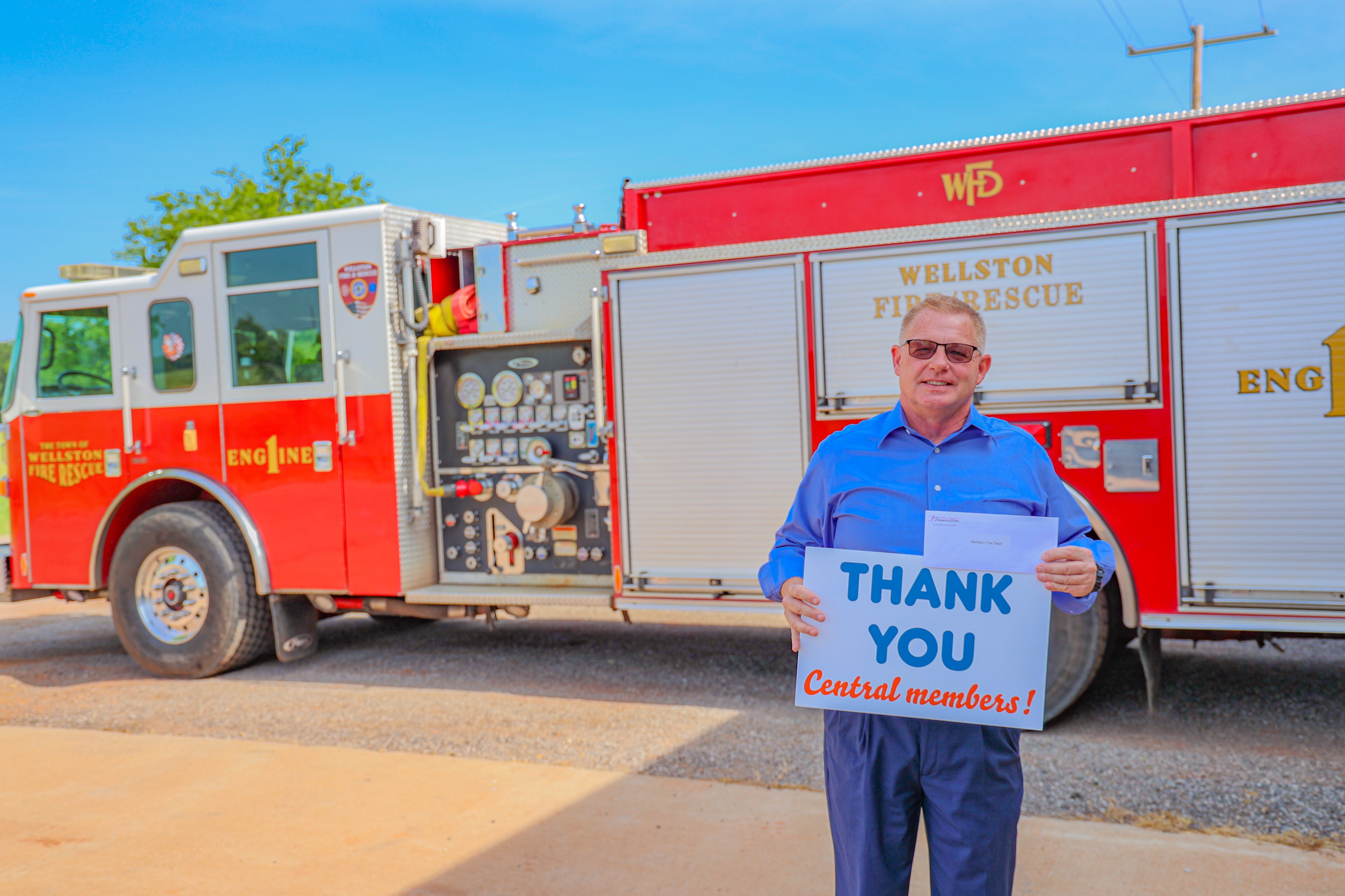 Todd Beasley, Wellston Fire Department chief receives a Central Community Foundation grant.